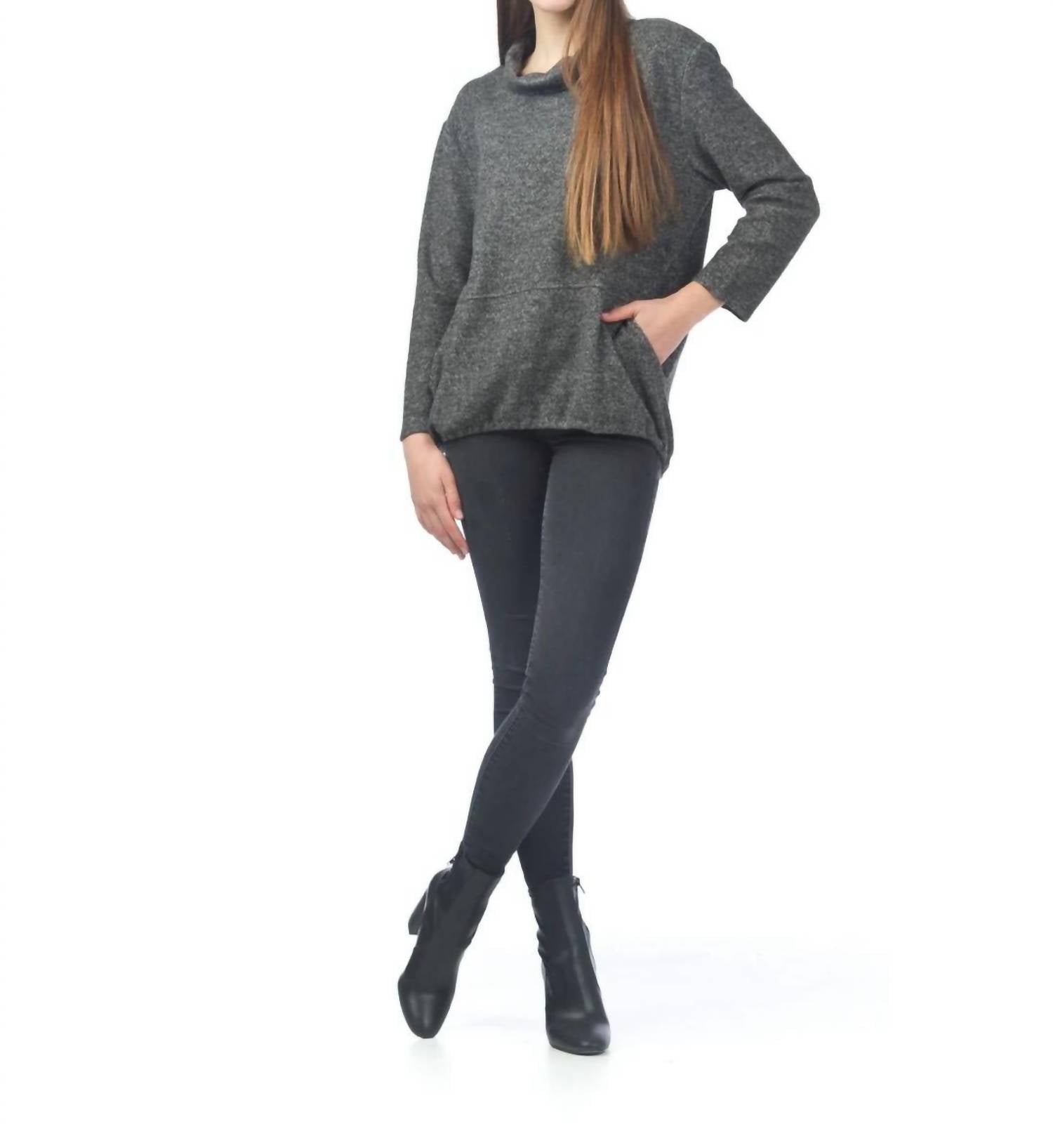 Papillon - Ribbed Oversized Cowl Neck Sweater