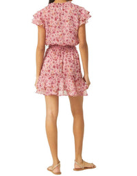 Misa Los Angeles Maia Floral Mini Dress in summer ditsy - women's dress - detail view