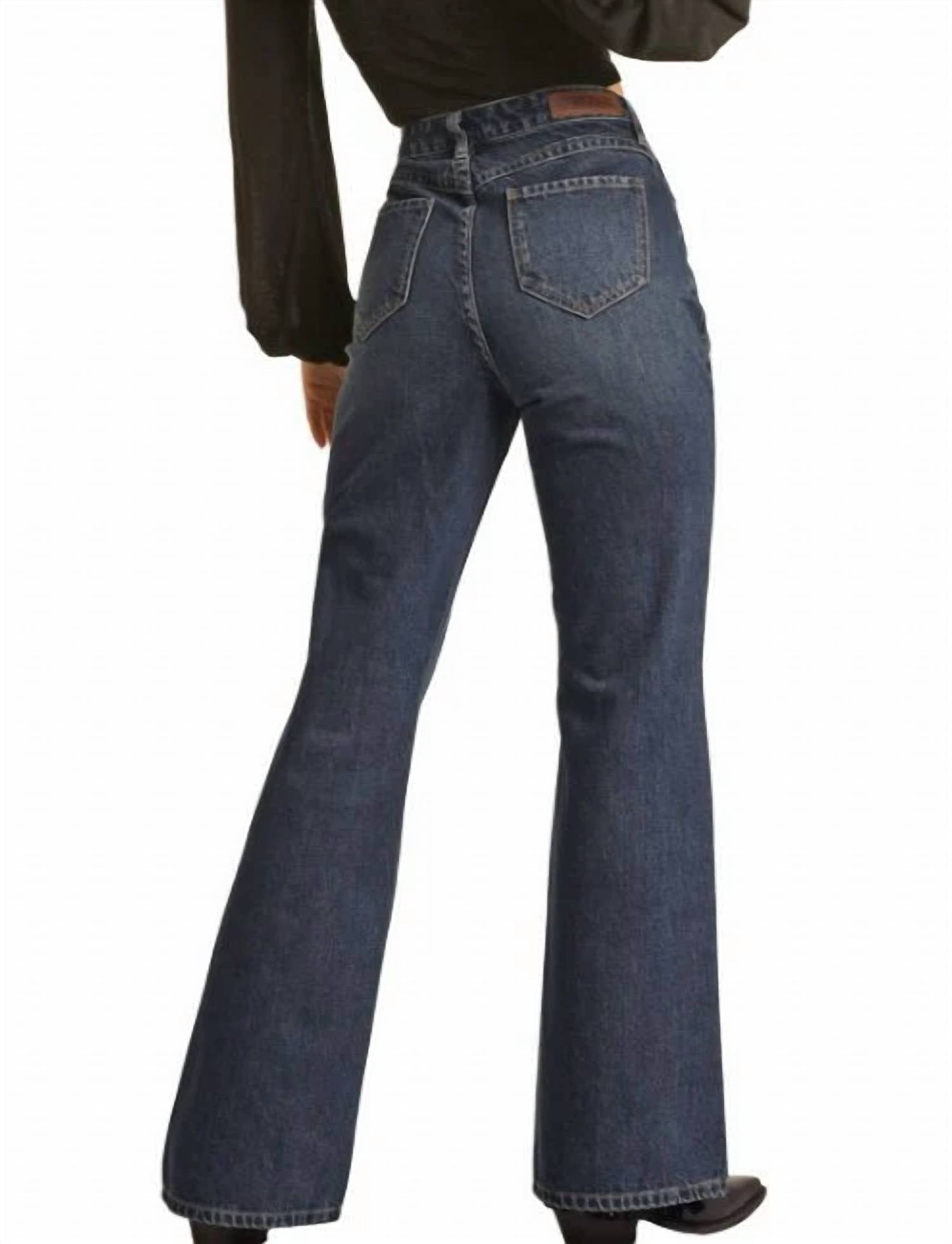Rock & Roll Denim - Yoke Detail High Rise Flare Jeans
