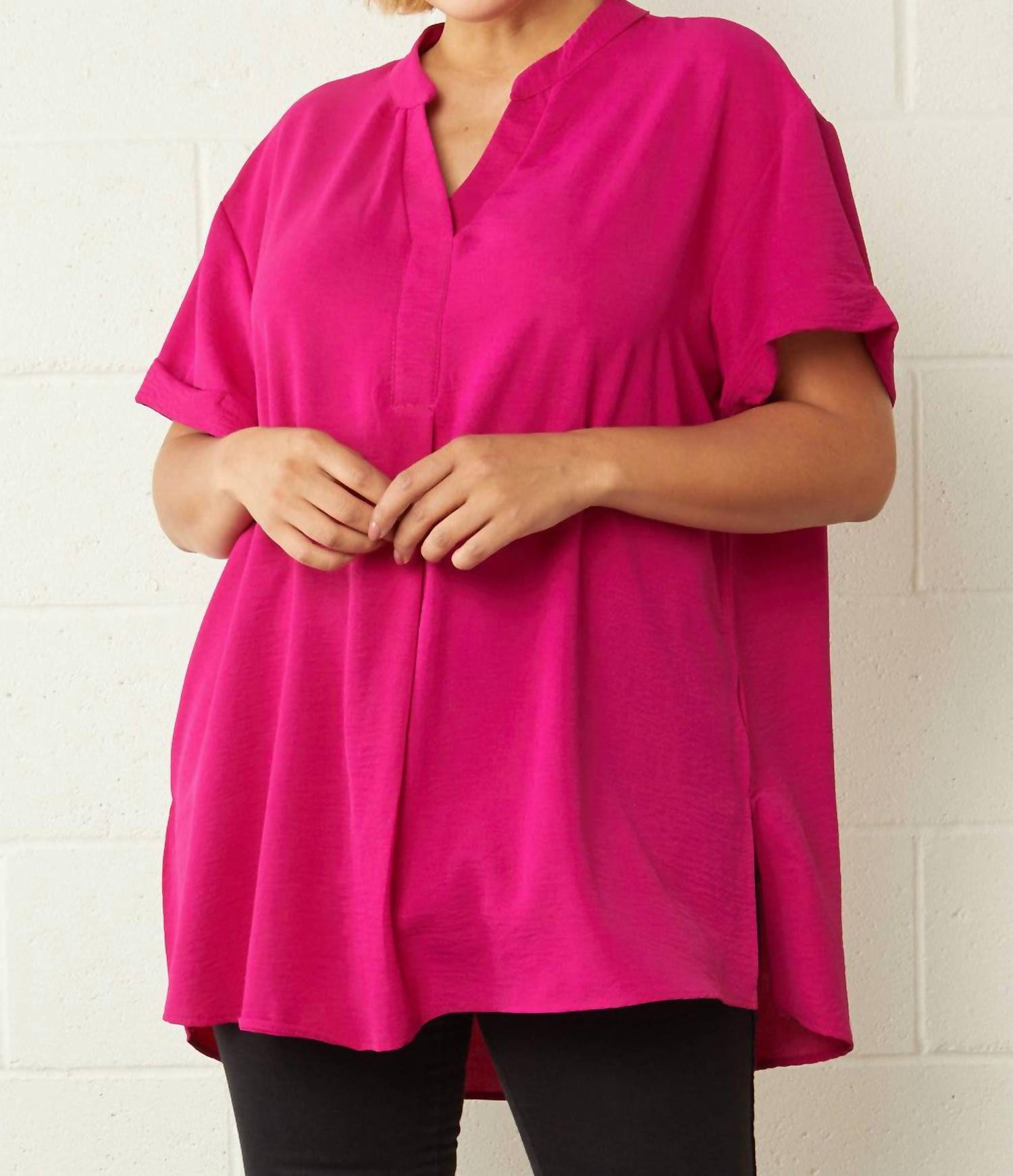 Entro - Textured Placket Top
