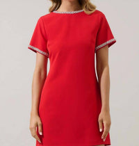 Sugarlips - Kaitlyn Rhinestone Shift Mini Dress