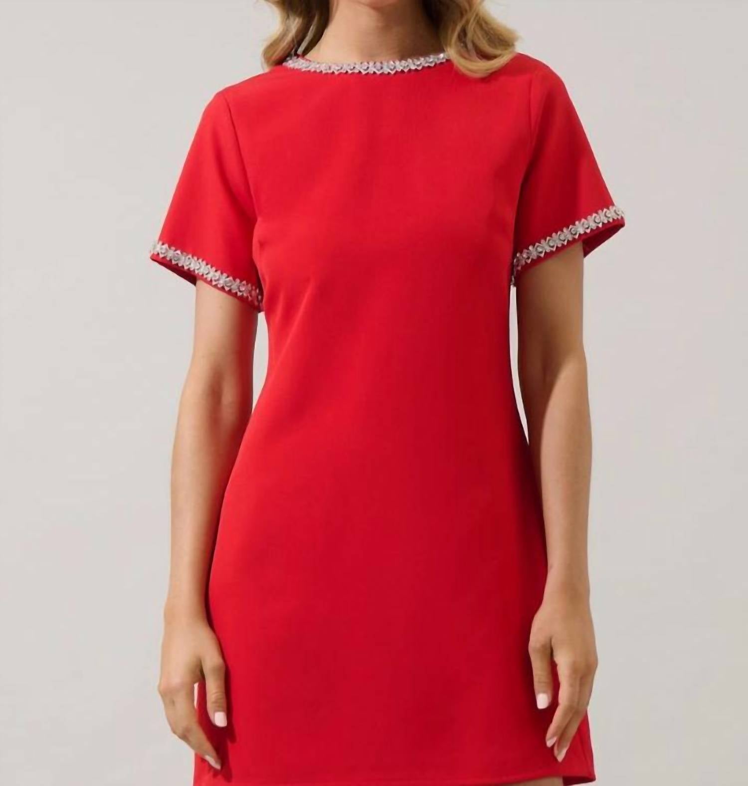 Sugarlips - Kaitlyn Rhinestone Shift Mini Dress