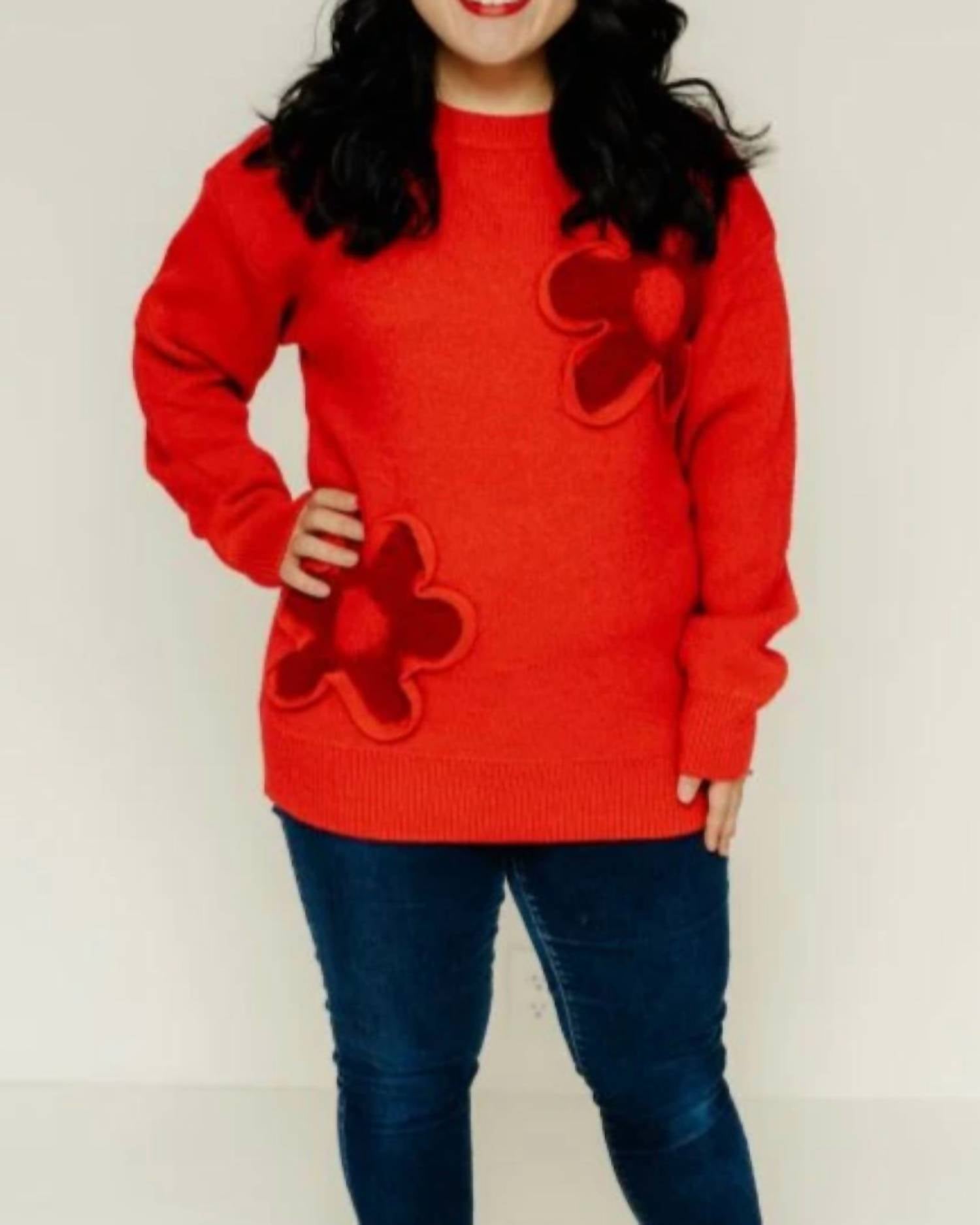 Jodifl - Camden Textured Flower Sweater