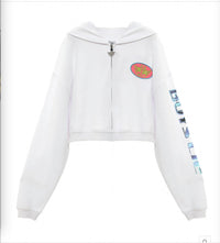 BOYS LIE Gotta Jet Alex Zip Up Hoodies in white - women's top - alternate view