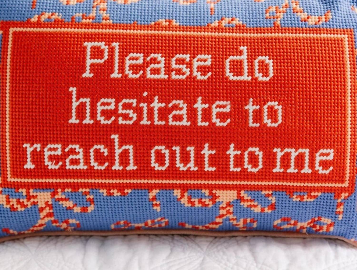 Furbish Studio - Hesitate Needlepoint Pillow