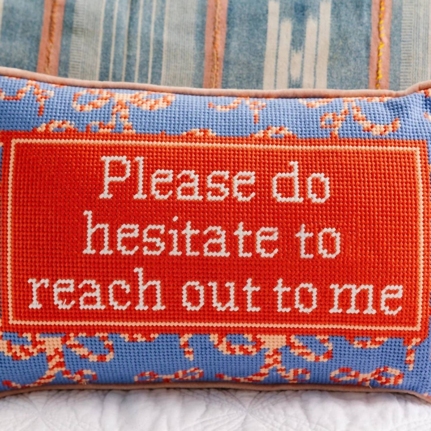 Furbish Studio - Hesitate Needlepoint Pillow