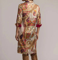 Hinson Wu Charlotte Long Sleeve Dress in scarf print - women's dress - detail view