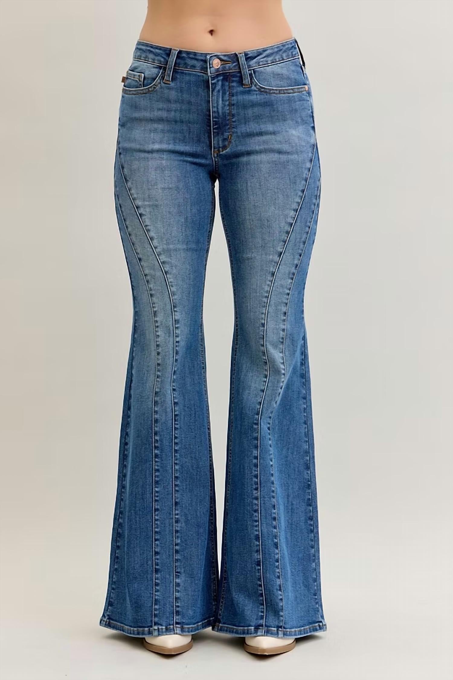 Judy Blue - Jaqueline Angular Seam Flare Jeans