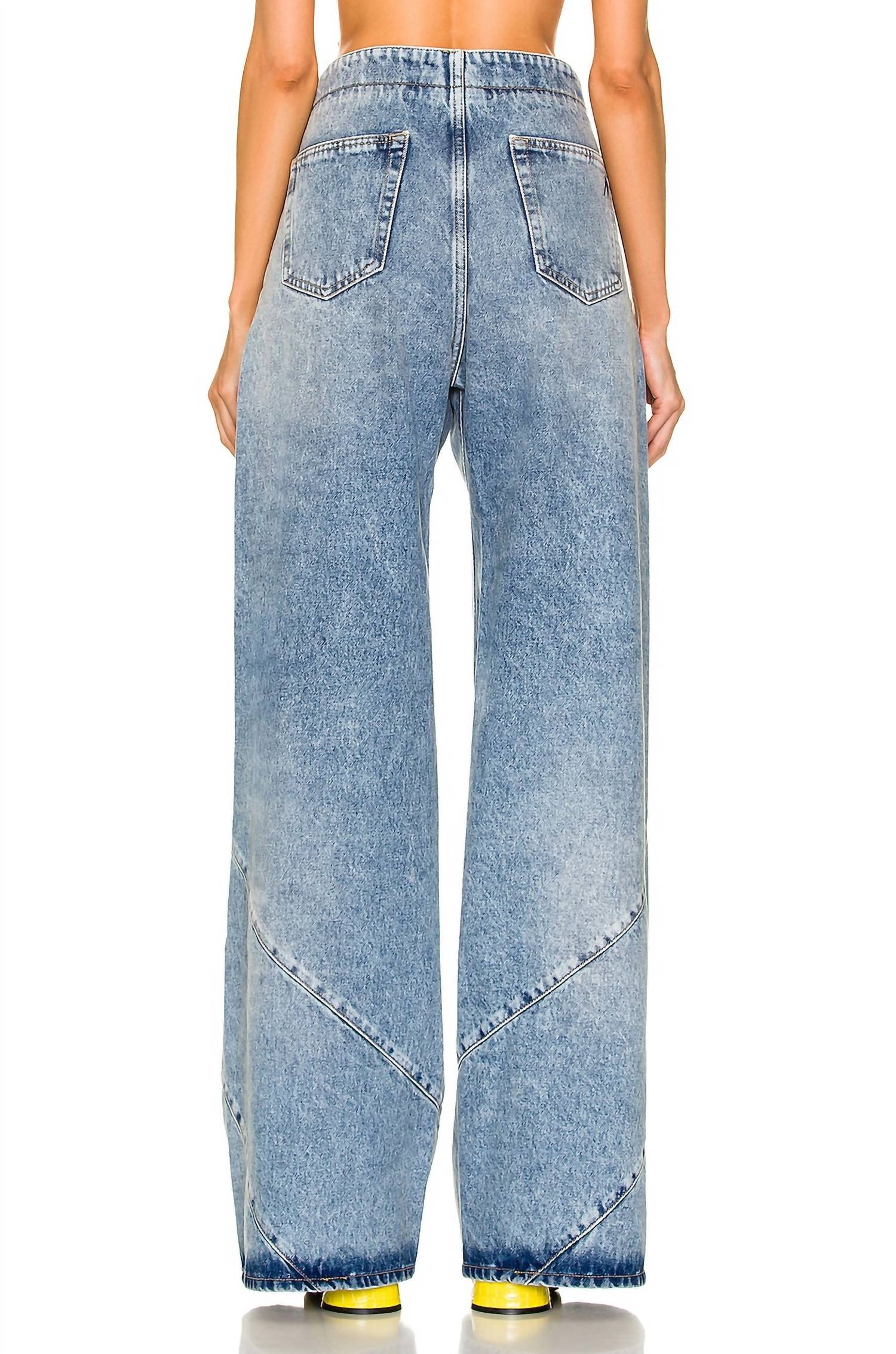 THE ATTICO Pre-loved High Rise Wide-leg Jean in denim - women's jeans - alternate view