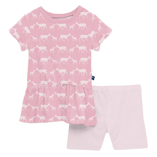 Kickee - Girl's Short Sleeve Playtime Outfit Set