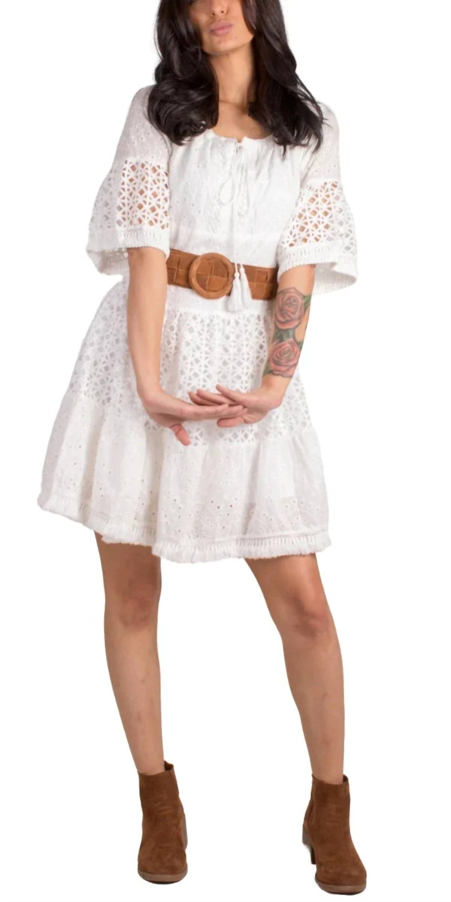 GIGI MODA Essenza Mini Dress in white - women's dress - alternate view