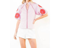 Thml - V-Neck Floral Puff Sleeve Top
