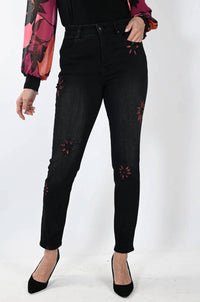 Frank Lyman - Bettany Painted Foral Denim Jeans
