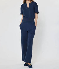 Current Air - Embroidered Wide Leg Drawstring Pants
