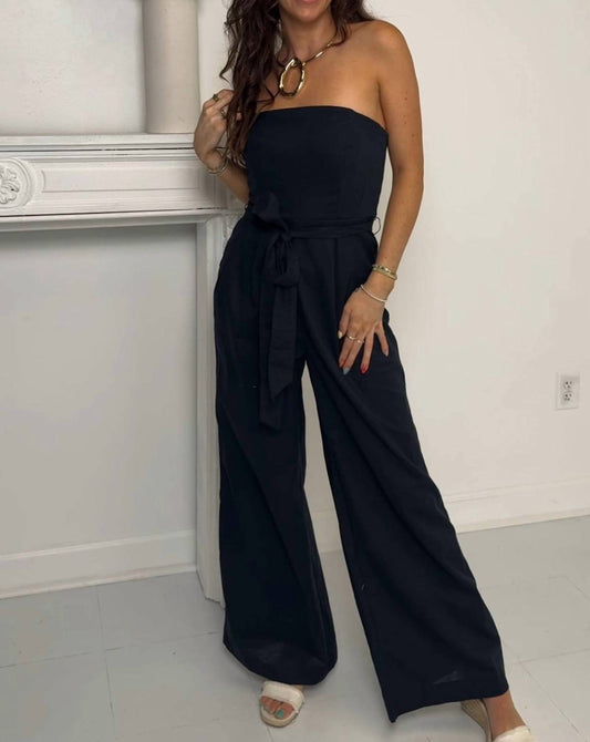 Dress Forum - Strapless Wide Leg Jumpsuit