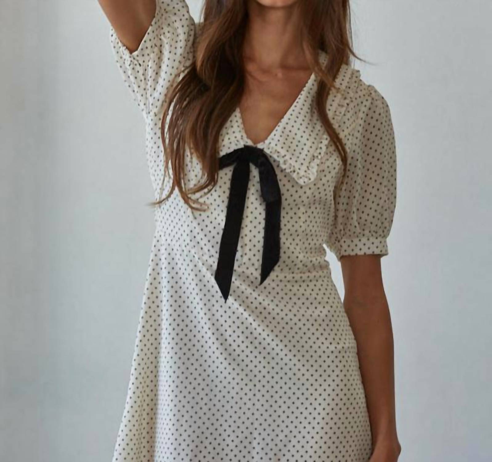 By Together - Dainty Bow Collared Mini Dress