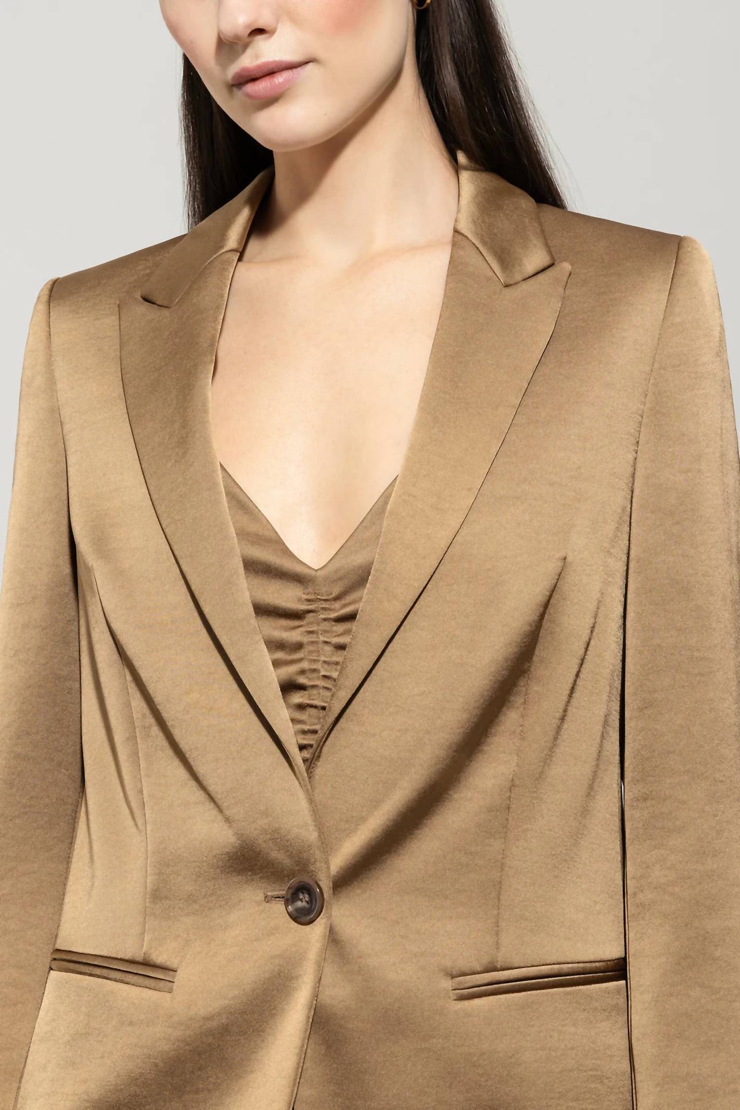 LUISA CERANO One-button Blazer in hanf - women's jacket - view 4