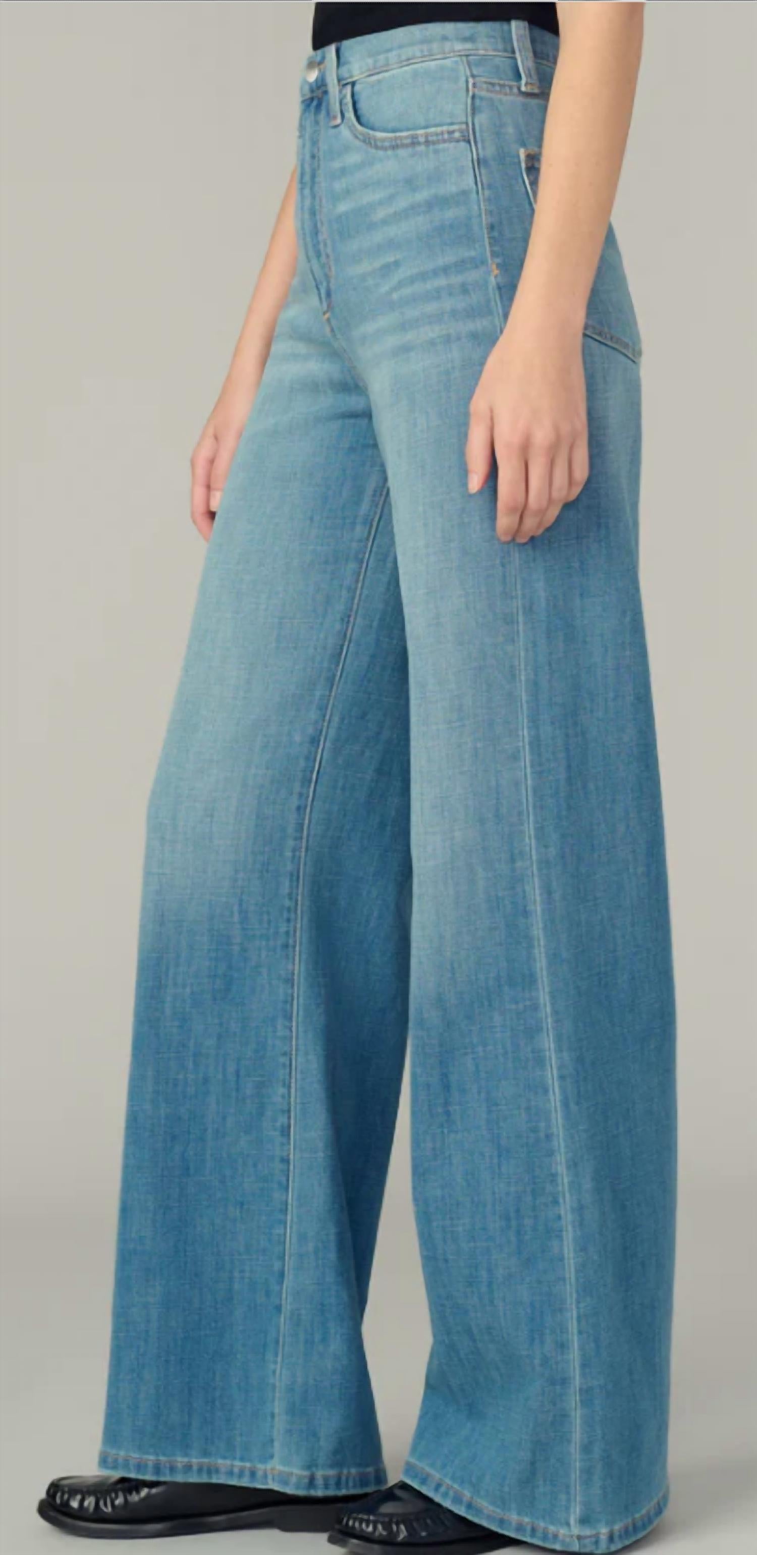 Joe's Jeans Mia Wide Leg Jean - Petite in hot shot - women's jeans - detail view