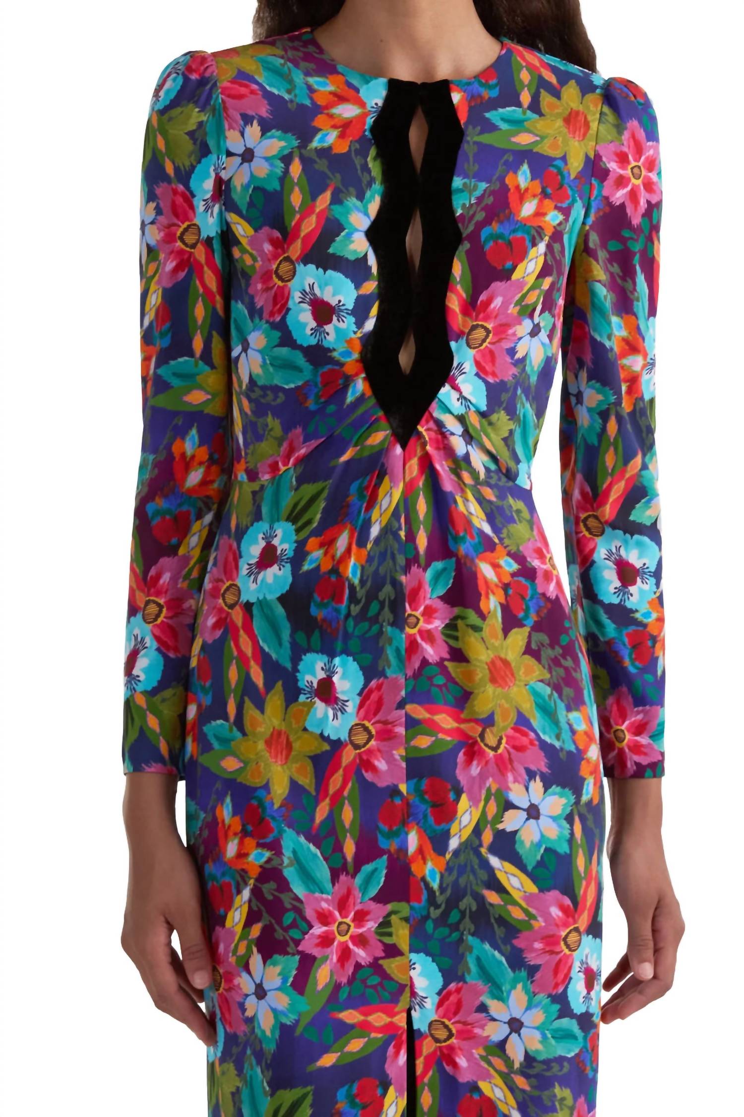 Saloni - Feminine Front Slit Jinx Dress