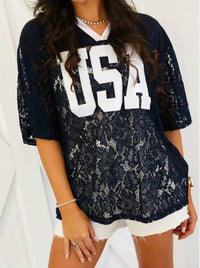 Southern Grace - Lace Usa Jersey Tee