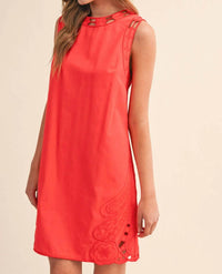 &Merci - Embroidered Shift Mini Dress