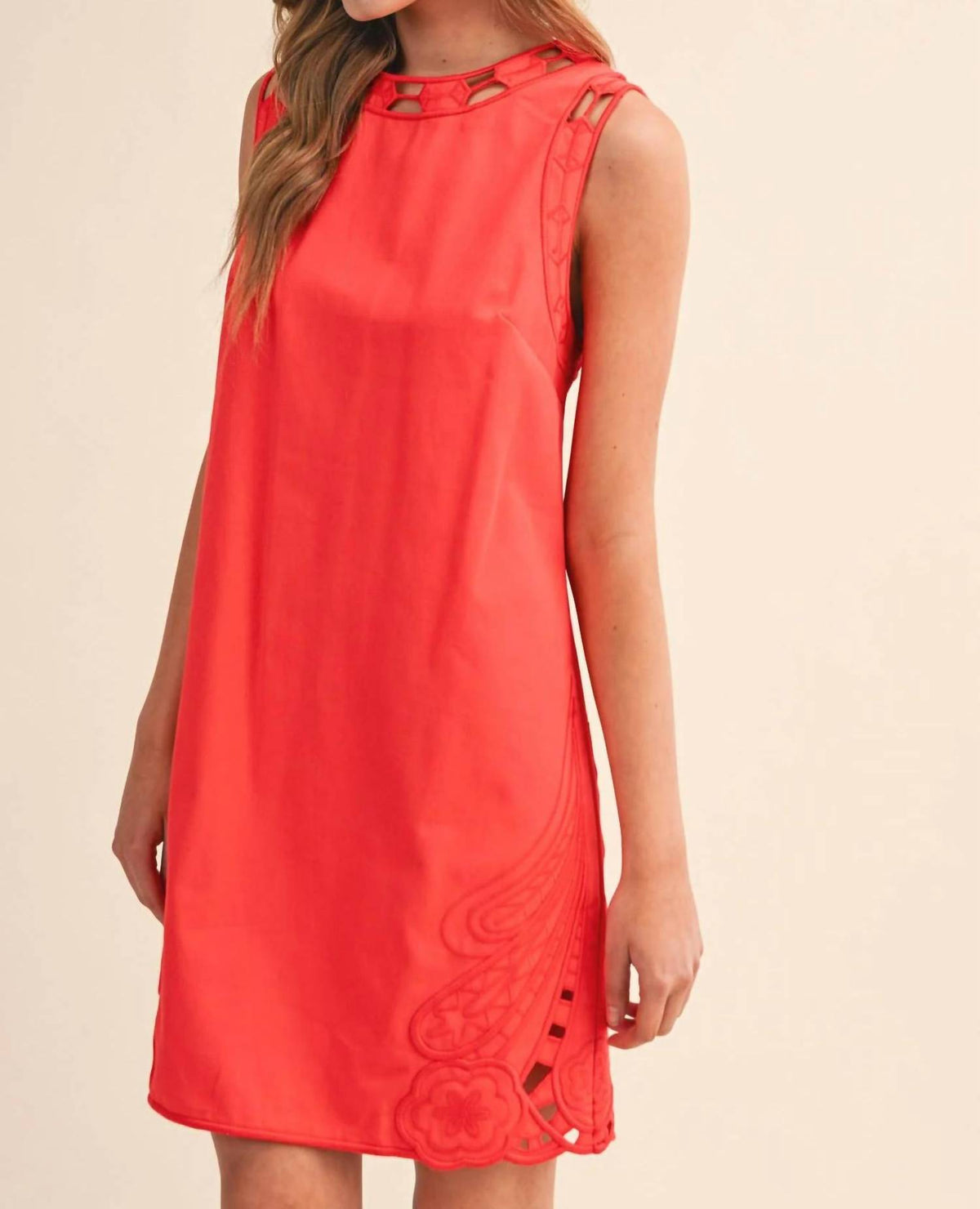 &Merci - Embroidered Shift Mini Dress
