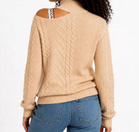 The Athletic Side Of Us - Victorian Cut-out Shoulder Sweater – Ribbed Knit