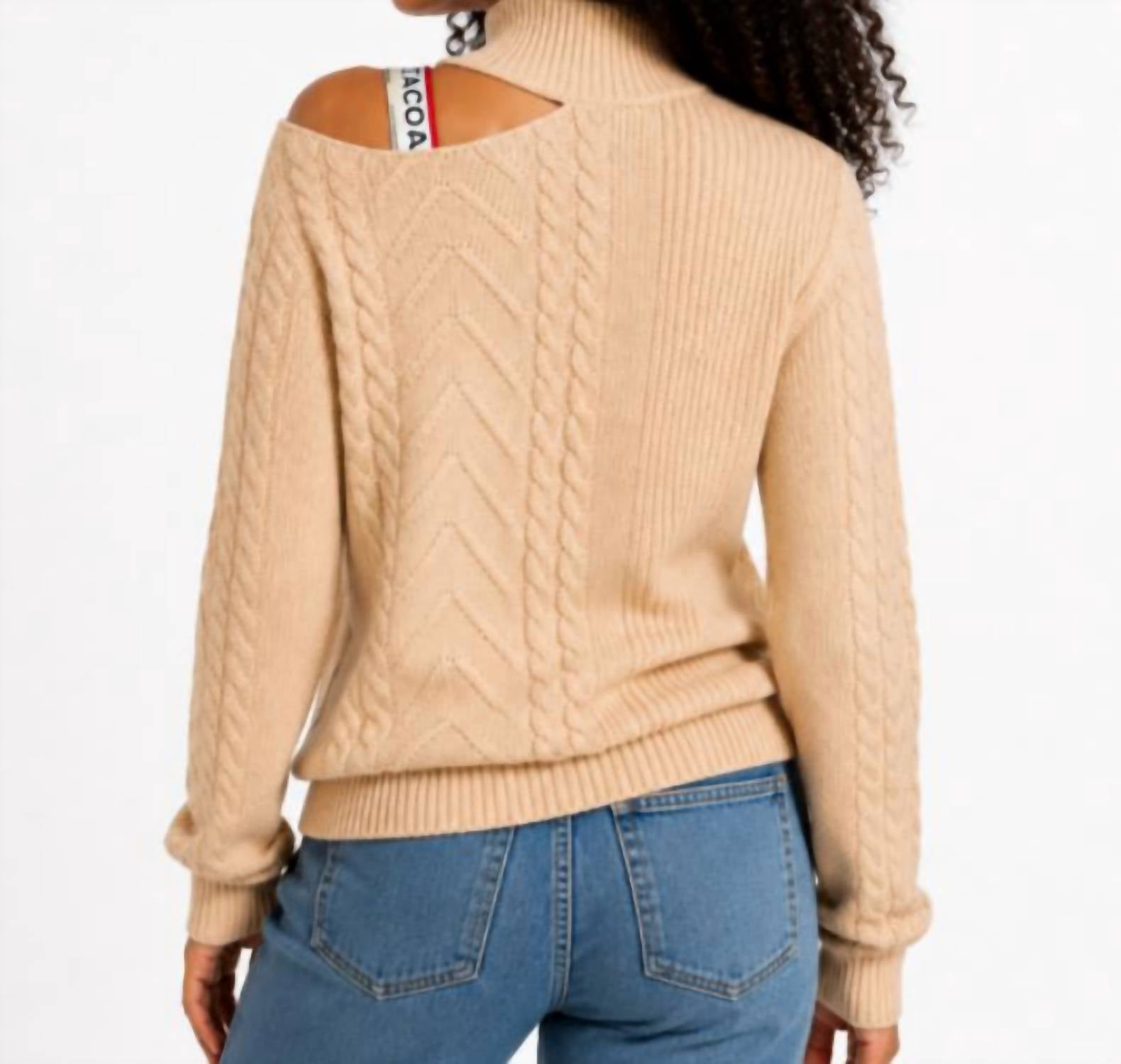 The Athletic Side Of Us - Victorian Cut-out Shoulder Sweater – Ribbed Knit