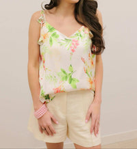 Skies Are Blue - Ophelia Floral Print V-neck Cami Top
