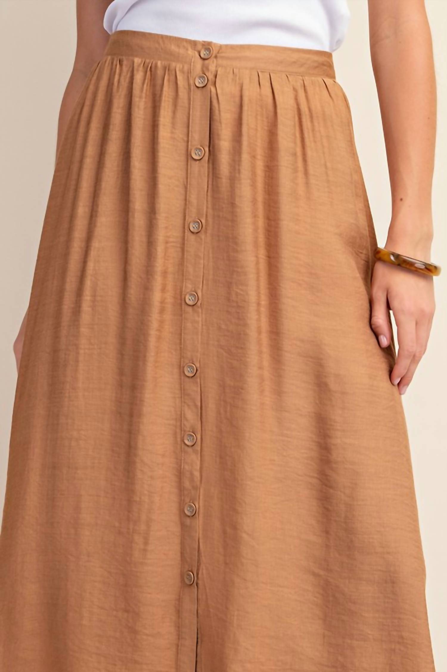Gigio - Button Down Midi Skirt