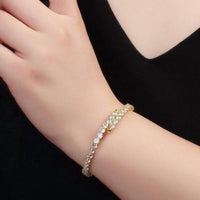 Aim Eternal - Women's Clear Round Cubic Zirconia Bangle Wrap Bracelet