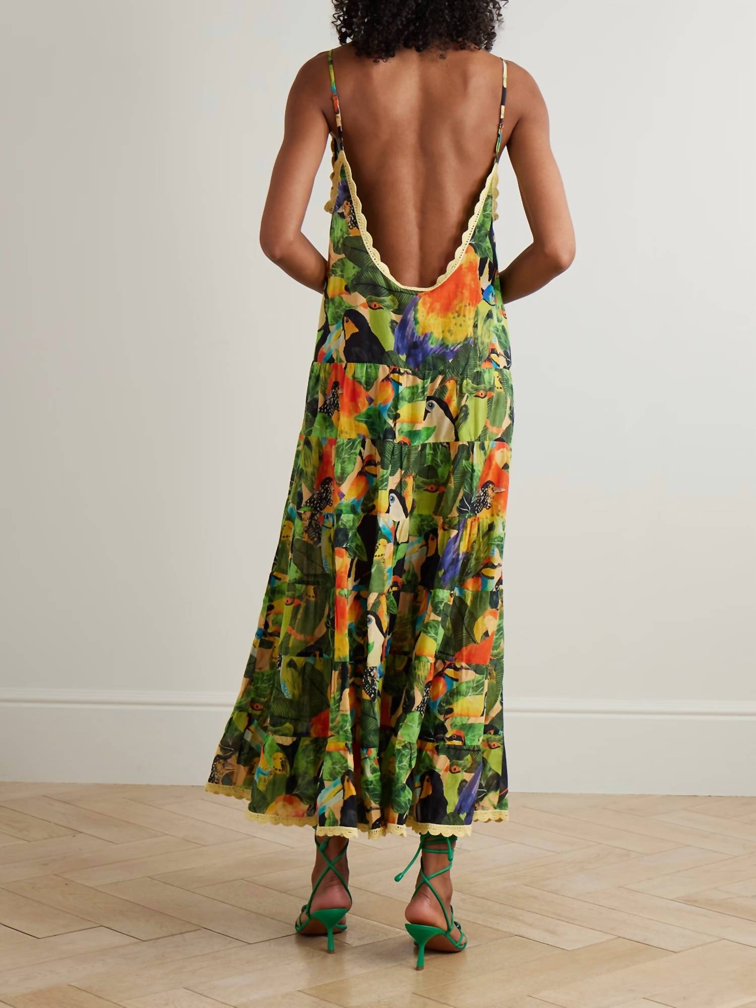 Farm Rio - Bird Leaves Long Dress