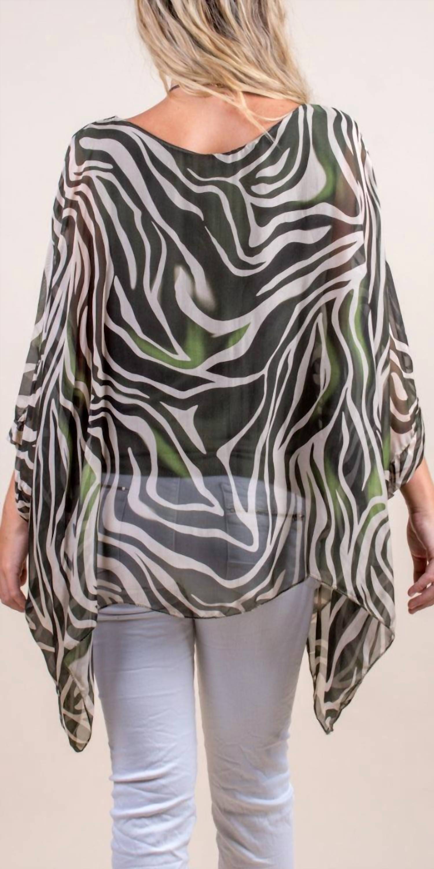 Gigi Moda - Seta Zebra Print Kaftan Top