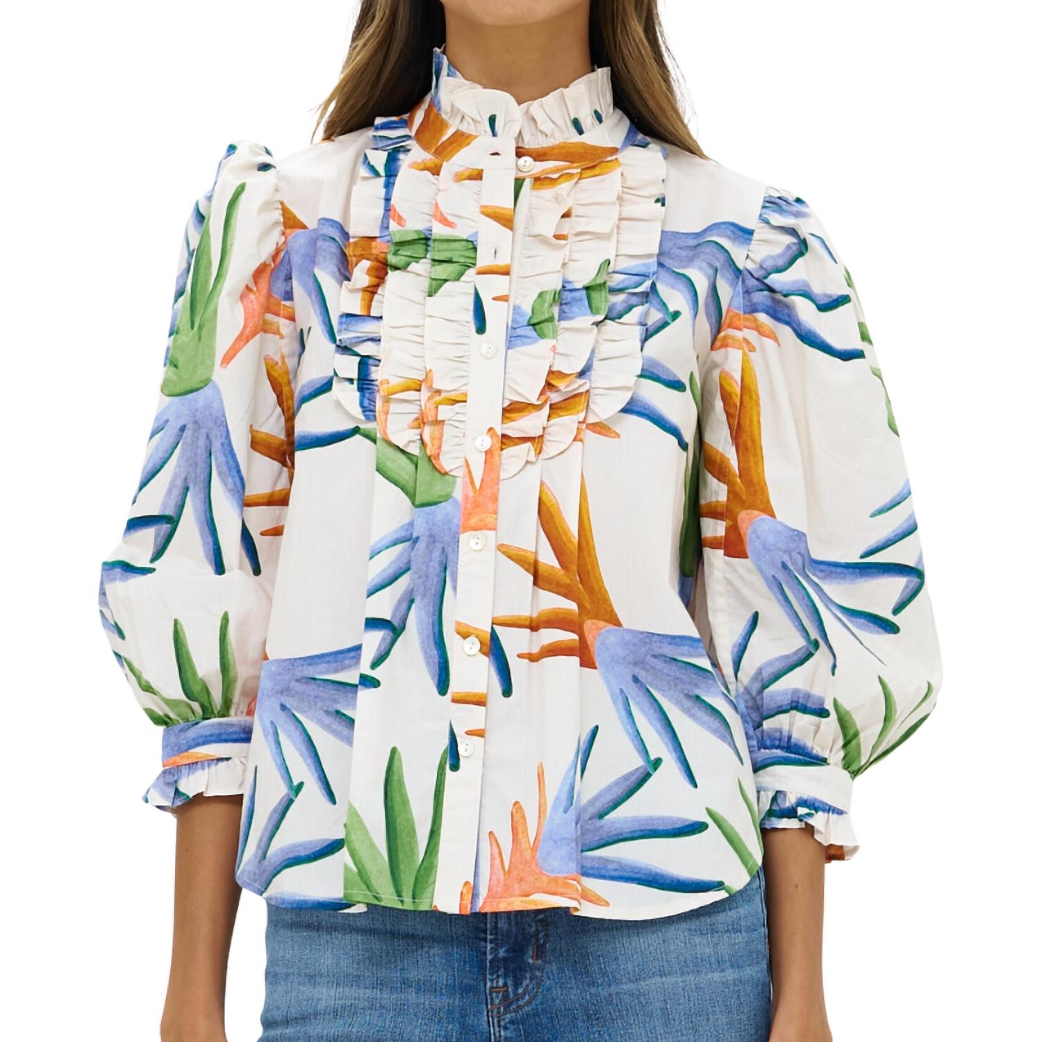 Oliphant - Ruffle Front Button Blouse
