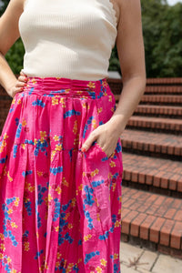 Davi & Dani - Floral Dreams Ruffle Maxi Skirt
