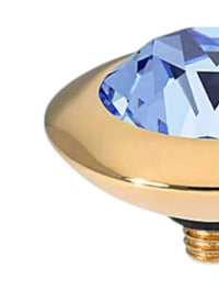 Qudo Women's Tondo Interchangeable Topper in light sapphire - women's jewelry - detail view