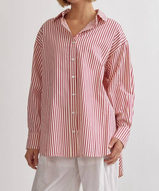 Entro - Striped Button Down Top