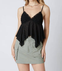 Cotton Candy La - Asymmetrical Mesh Top