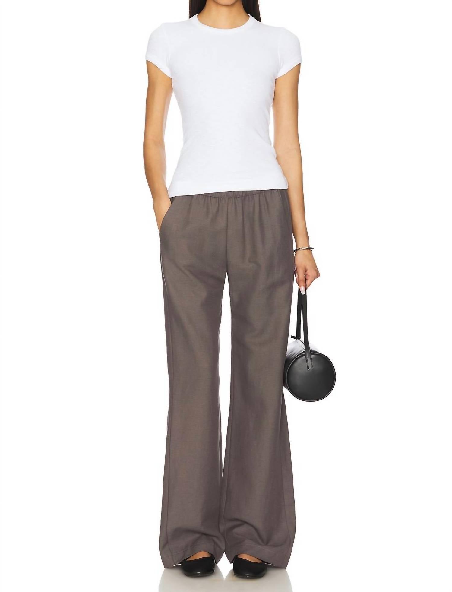 Enza Costa - Textured Rib Cap Sleeve Crew Shirt