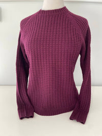 Autumn Cashmere Women's Shirtail Hem Crew Top in mulberry - women's sweater