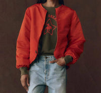 The Great. - Reversible Plush Bomber Jacket