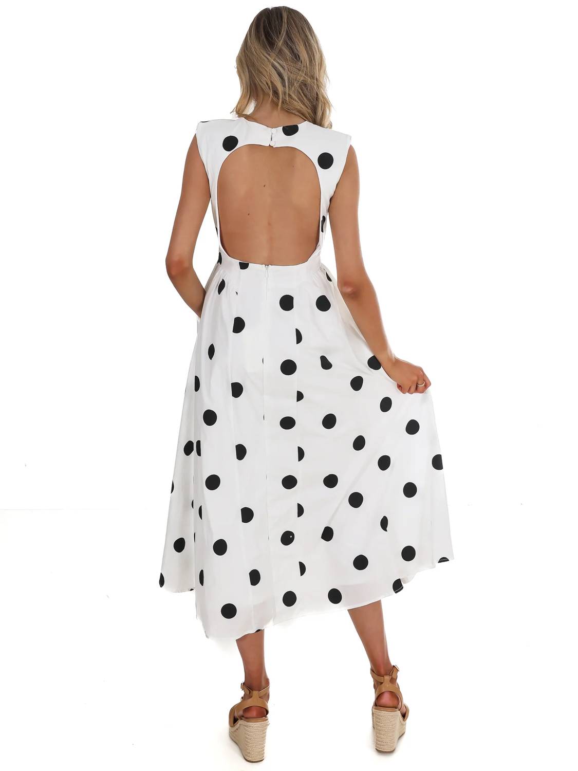 Klesis - Women's Polka Party Midi Dress