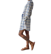 Hope For Flowers - Band Collar Mini Warp Plaid Dress