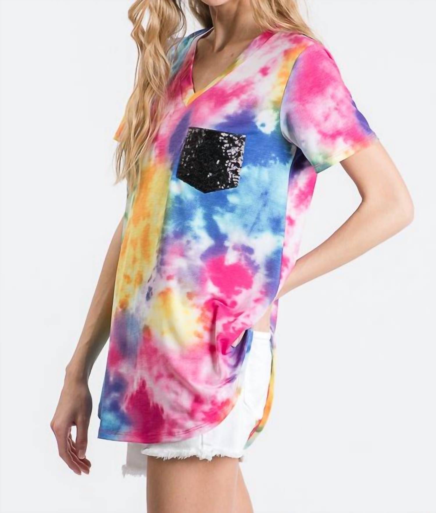 Heimish Usa - Splatter Tie Dye Sequin Top