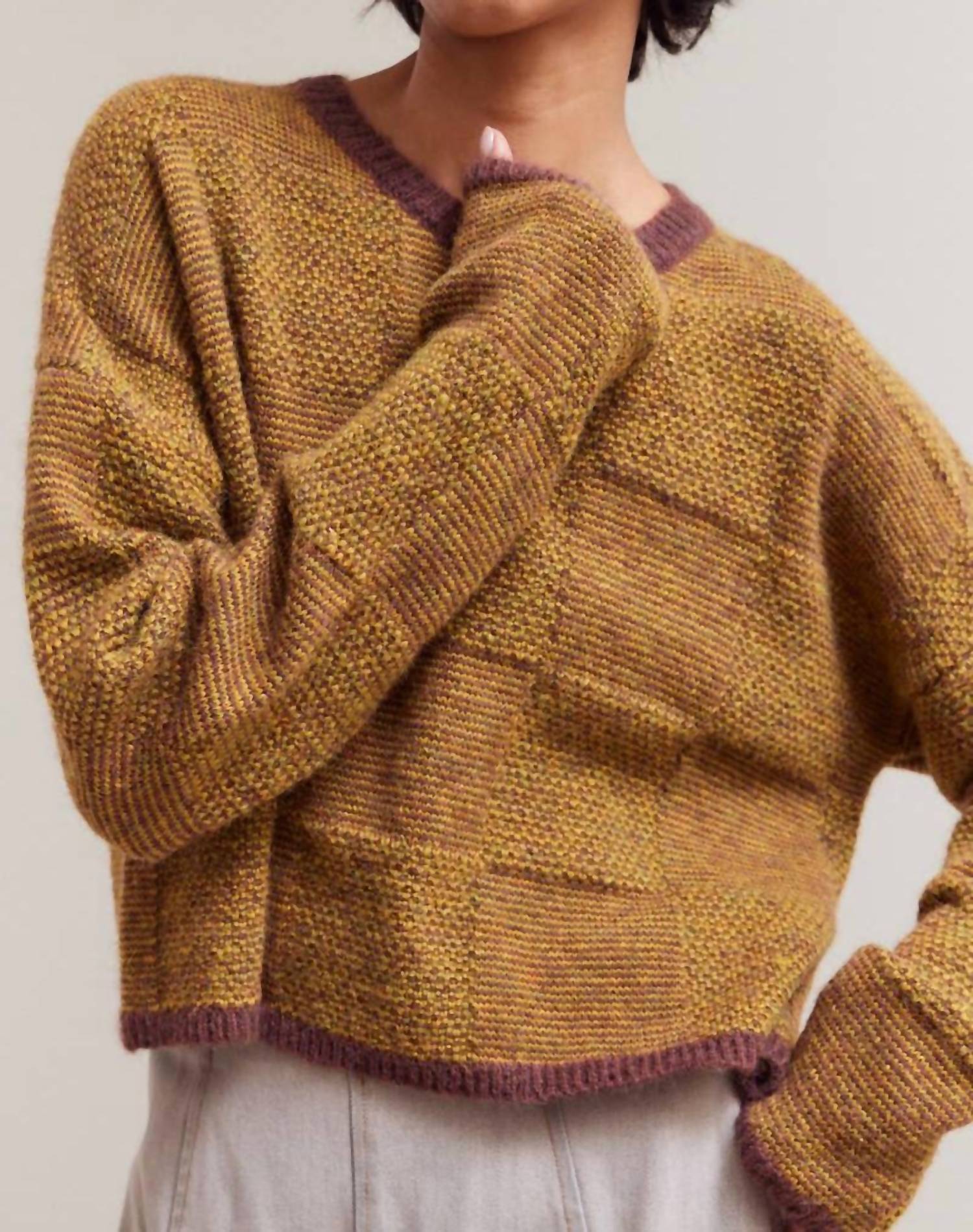 Grade & Gather - Plaid Knit Sweater