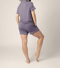 Kindred Bravely Bamboo Maternity & Postpartum Short Sleeve Pajama Set in granite - women's intimate - view 5