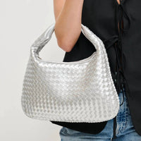 Urban Expressions Women's Adela Woven Hobo Bag in silver - women's bag - view 4