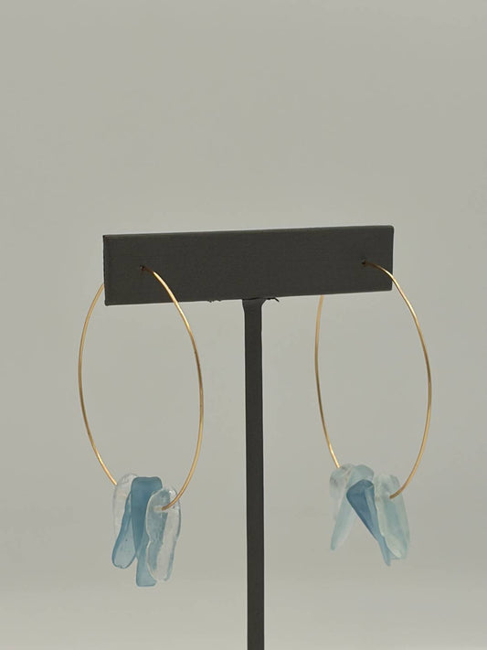 Blue Copper - Women's Aquamarine Hoops