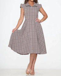 Orchid Bloom - Plaid Swing Dress