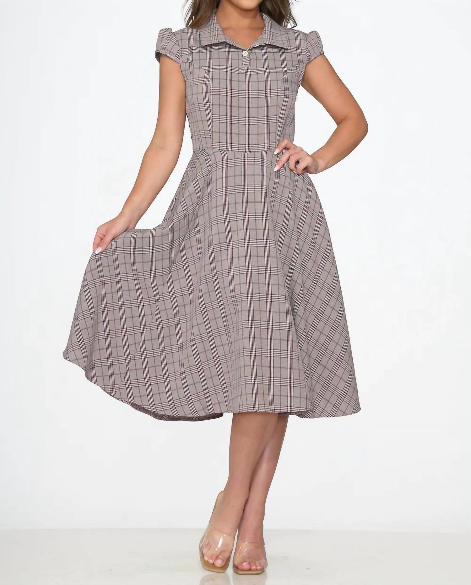 Orchid Bloom - Plaid Swing Dress